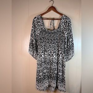 Umgee Animal Print Smock Dress